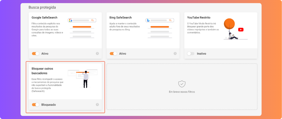 Bloquear outros buscadores sem safesearch
