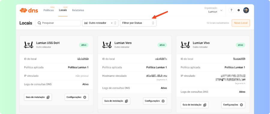 Otimização da listagem de locais