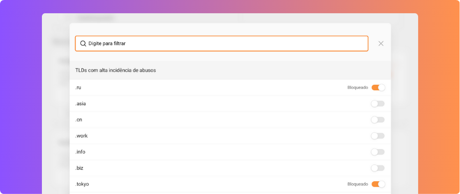 Bloqueio por TLD
