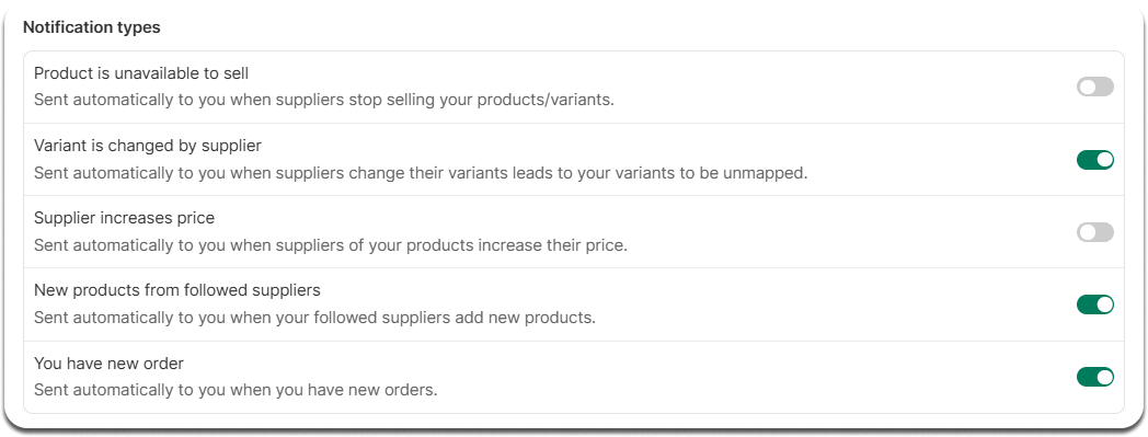 Notification Types