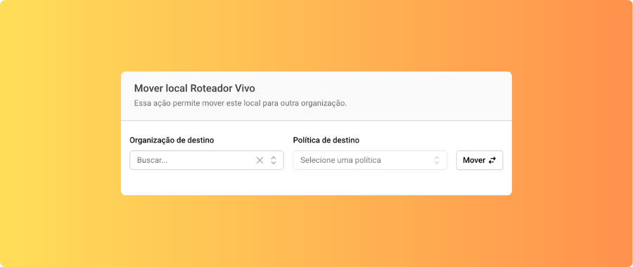 Mover local para outra organização