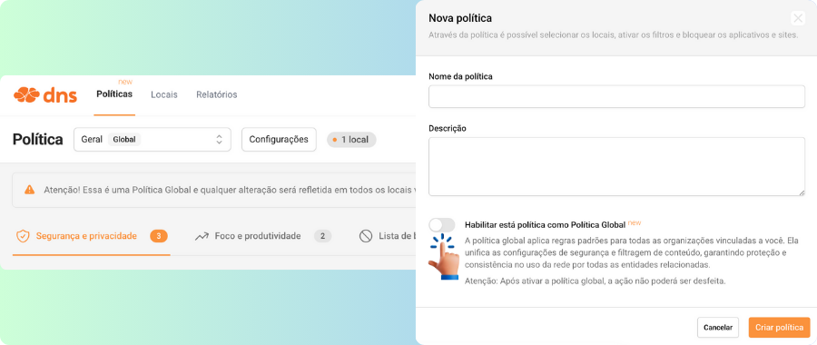 Política global para parceiros