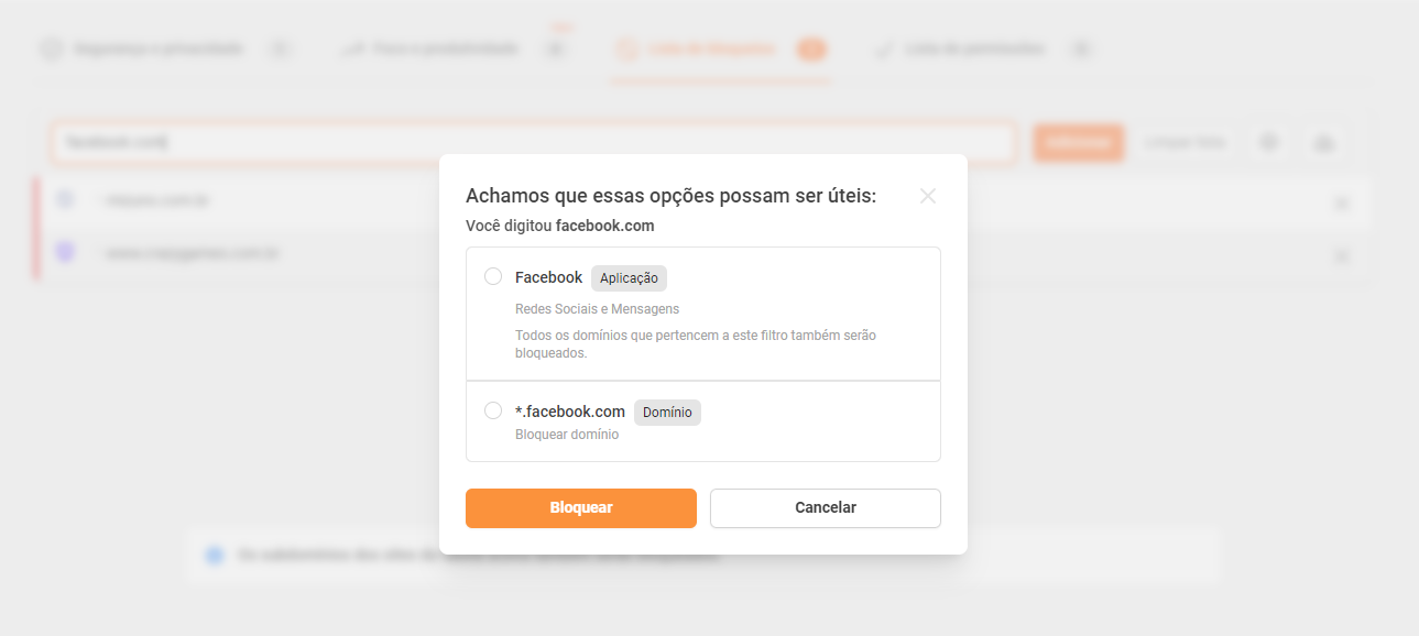 Sugestão inteligente de aplicações
