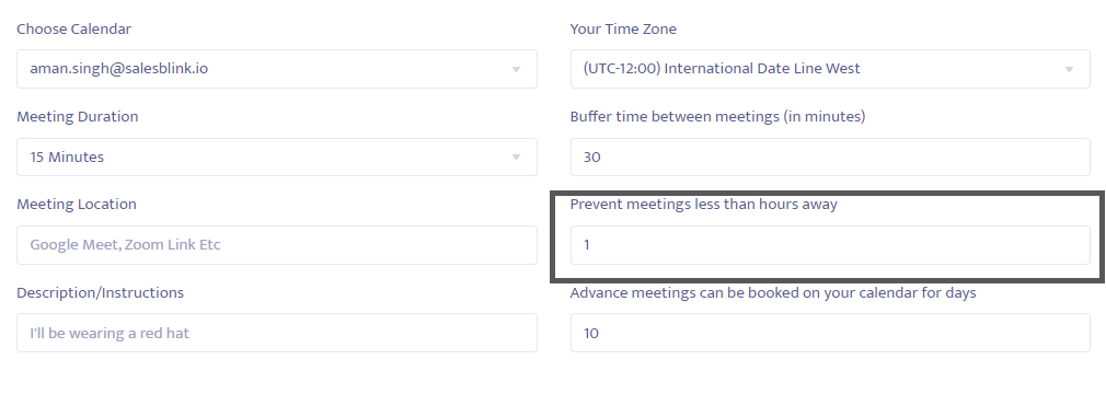 Change the time of immediate meetings