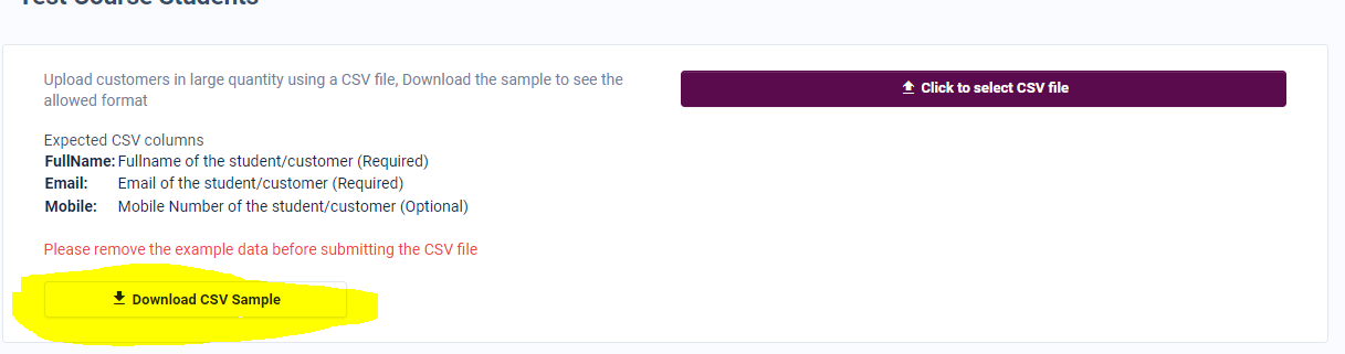 CSV Sample