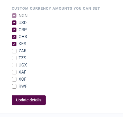 Select Currency you want to set